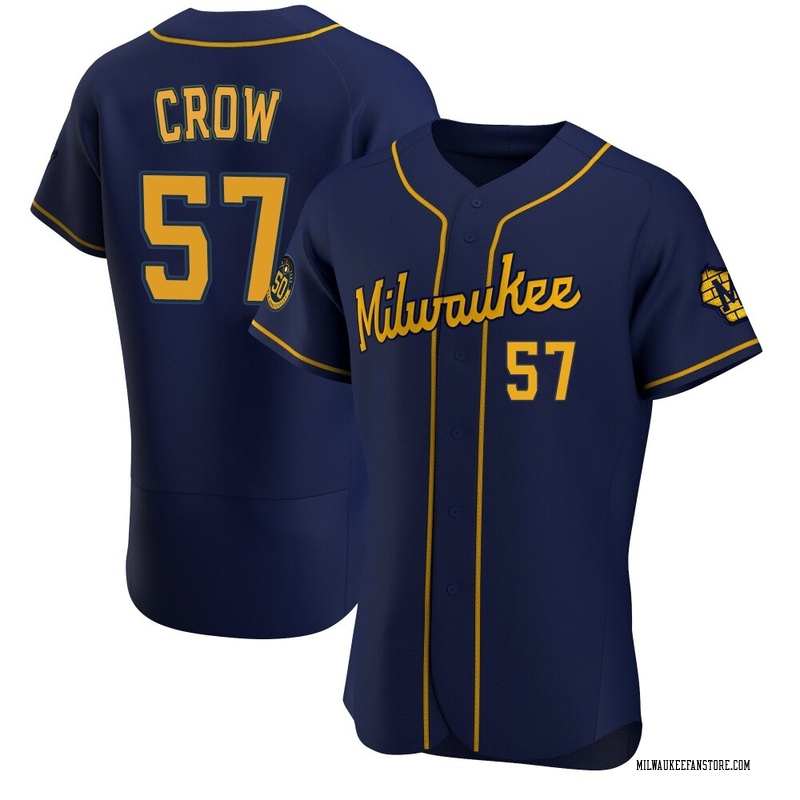 Coleman Crow Men's Milwaukee Brewers Alternate Jersey - Navy Authentic