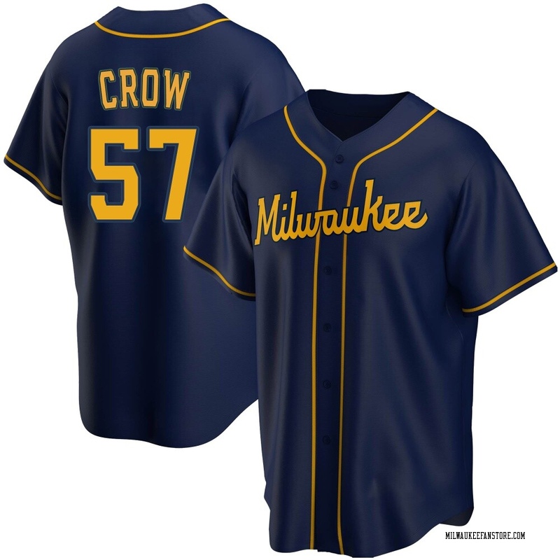Coleman Crow Men's Milwaukee Brewers Alternate Jersey - Navy Replica