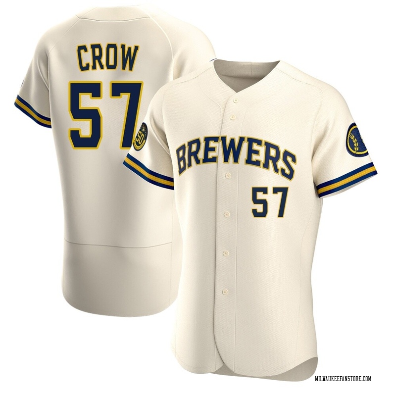 Coleman Crow Men's Milwaukee Brewers Home Jersey - Cream Authentic