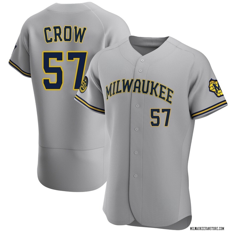 Coleman Crow Men's Milwaukee Brewers Road Jersey - Gray Authentic
