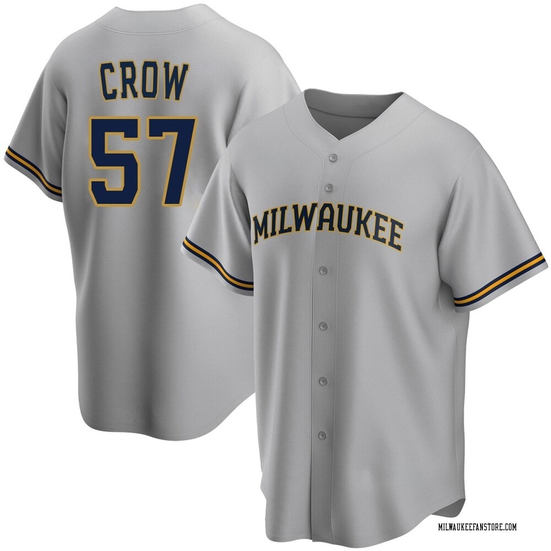 Coleman Crow Men's Milwaukee Brewers Road Jersey - Gray Replica