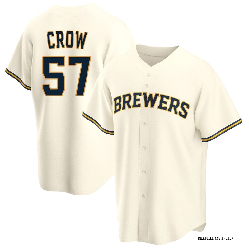 Coleman Crow Youth Milwaukee Brewers Home Jersey - Cream Replica