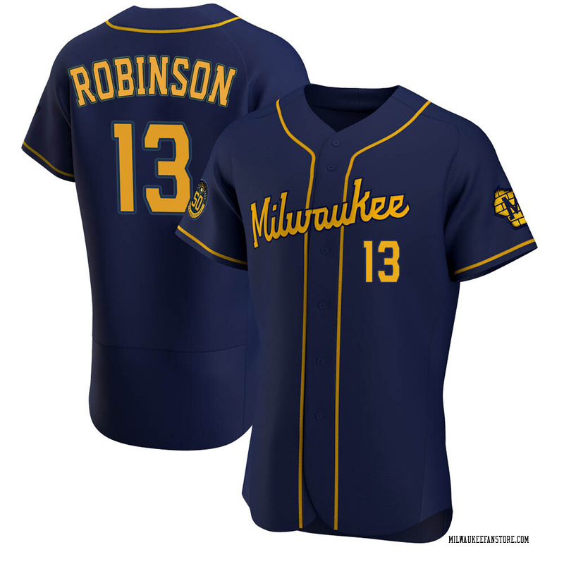 Glenn Robinson Men's Milwaukee Brewers Alternate Jersey - Navy Authentic