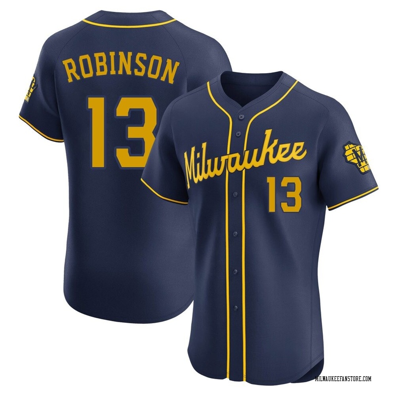 Glenn Robinson Men's Milwaukee Brewers Alternate Jersey - Navy Elite