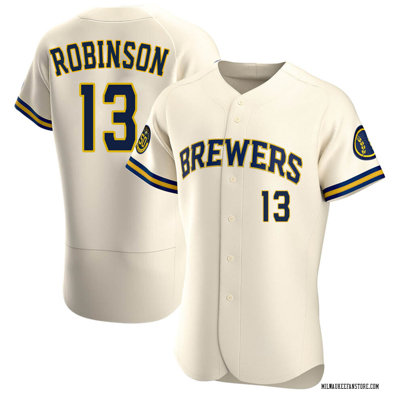 Glenn Robinson Men's Milwaukee Brewers Home Jersey - Cream Authentic