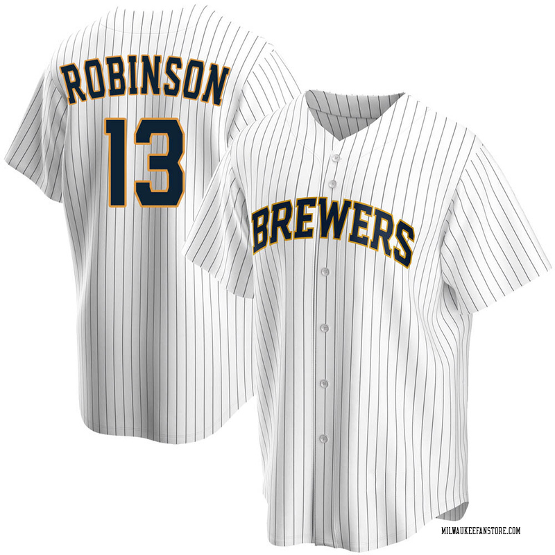 Glenn Robinson Men's Milwaukee Brewers Home Jersey - White Replica