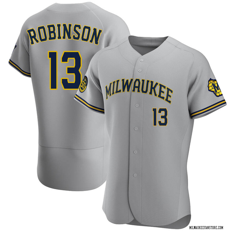 Glenn Robinson Men's Milwaukee Brewers Road Jersey - Gray Authentic