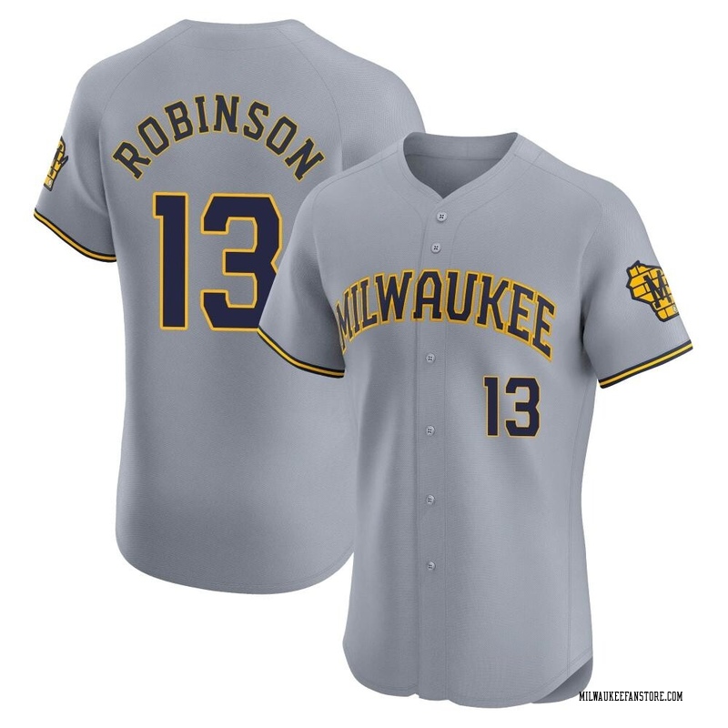 Glenn Robinson Men's Milwaukee Brewers Road Jersey - Gray Elite