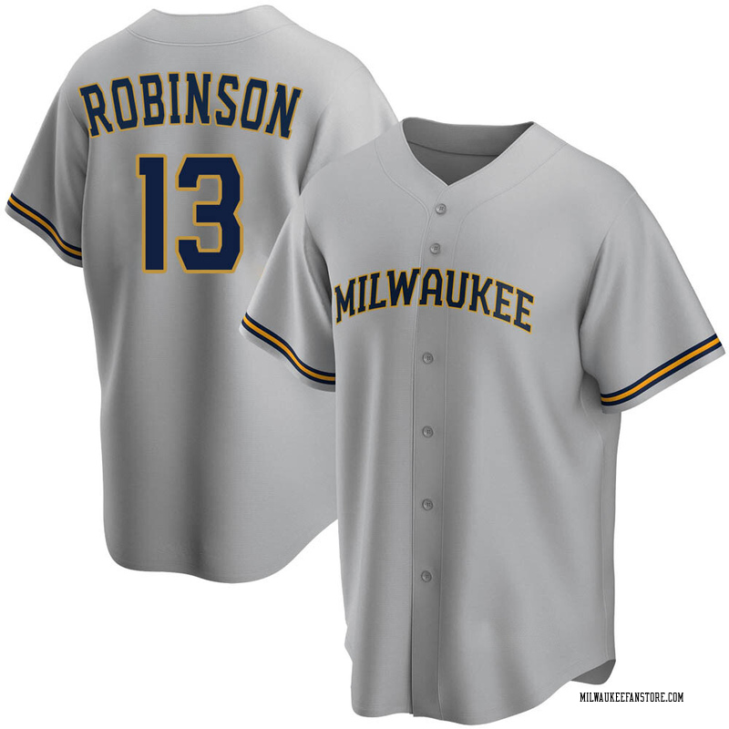 Glenn Robinson Men's Milwaukee Brewers Road Jersey - Gray Replica