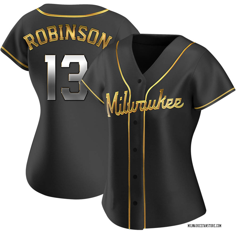 Glenn Robinson Women's Milwaukee Brewers Alternate Jersey - Black Golden Replica