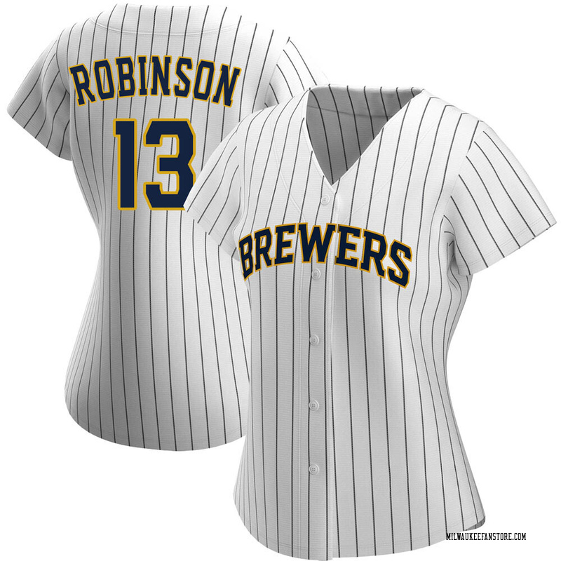 Glenn Robinson Women's Milwaukee Brewers Alternate Jersey - White/Navy Authentic