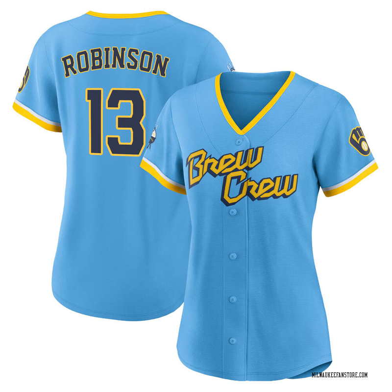 Glenn Robinson Women's Milwaukee Brewers Powder 2022 City Connect Jersey - Blue Replica