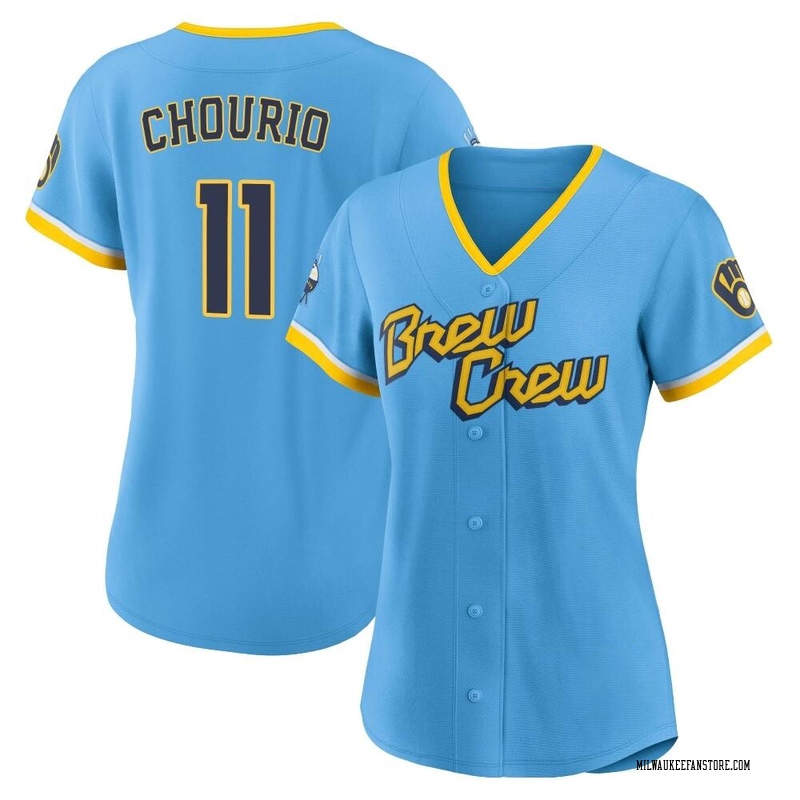 Jackson Chourio Women's Milwaukee Brewers Powder 2022 City Connect Jersey - Blue Authentic