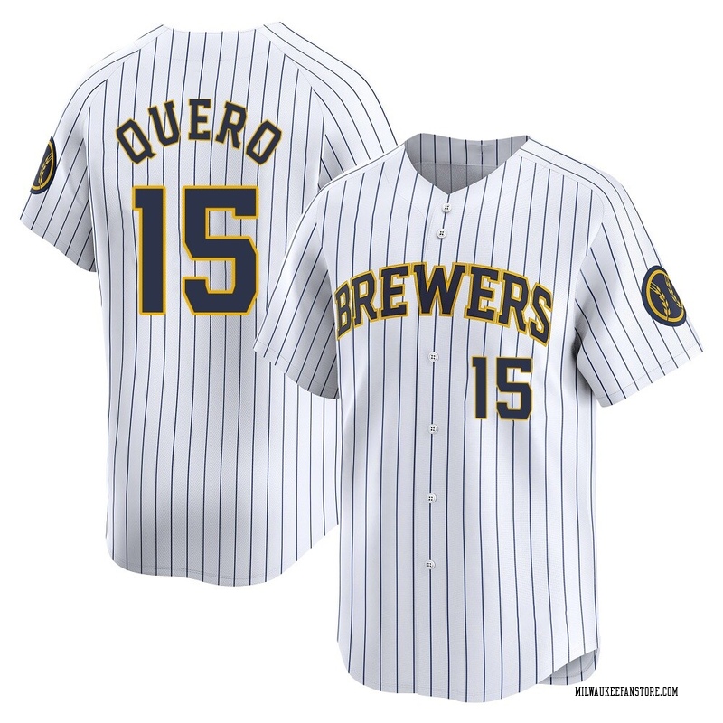 Jeferson Quero Men's Milwaukee Brewers Alternate Jersey - White Limited