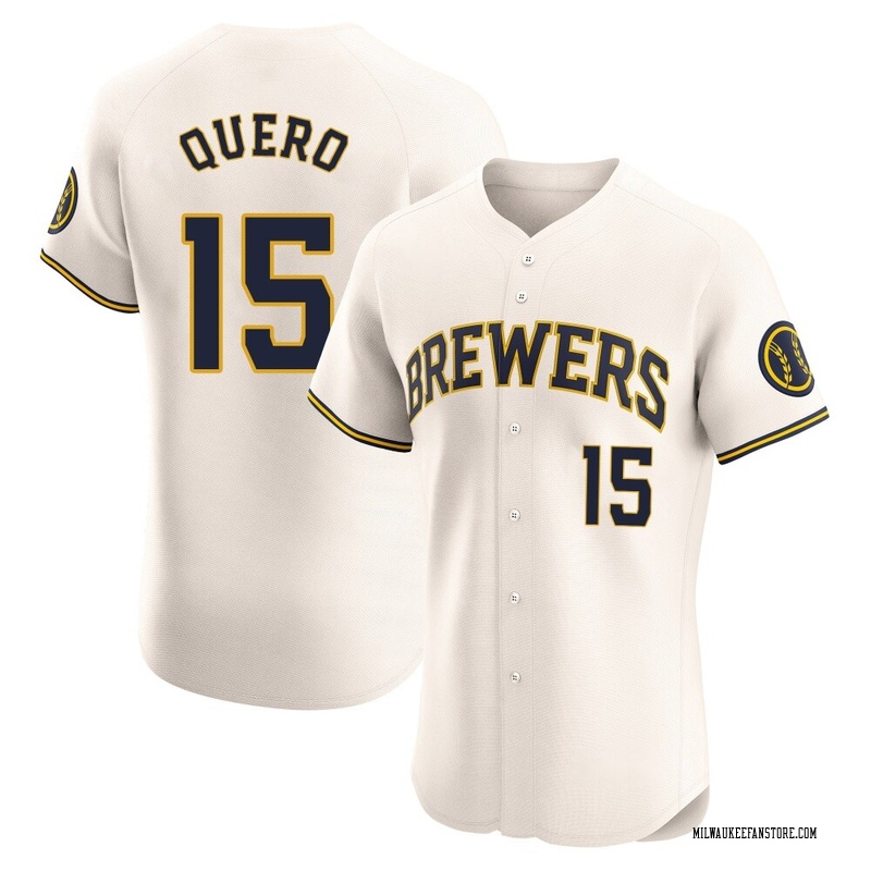 Jeferson Quero Men's Milwaukee Brewers Home Jersey - Cream Elite