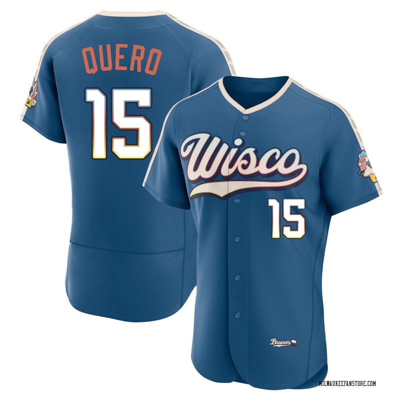 Jeferson Quero Men's Milwaukee Brewers Mineral 2026 City Connect Stadium Jersey - Blue Authentic