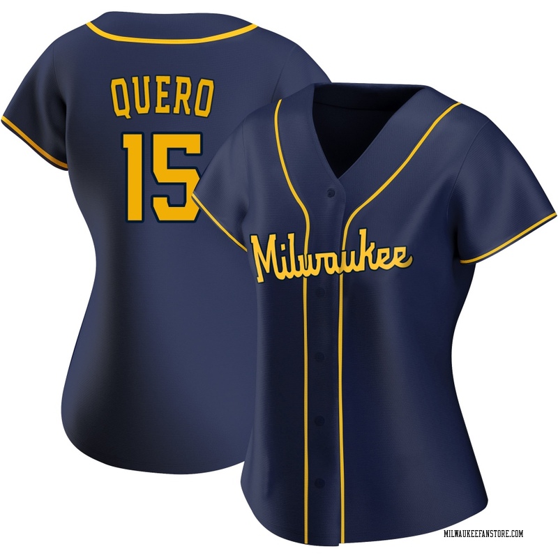 Jeferson Quero Women's Milwaukee Brewers Alternate Jersey - Navy Replica