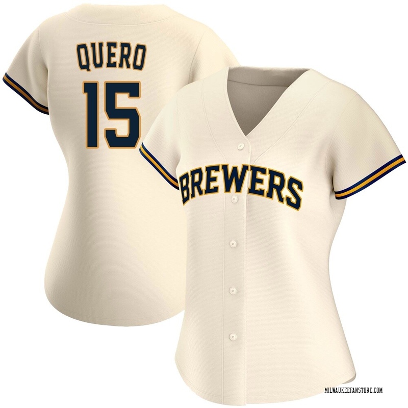 Jeferson Quero Women's Milwaukee Brewers Home Jersey - Cream Authentic