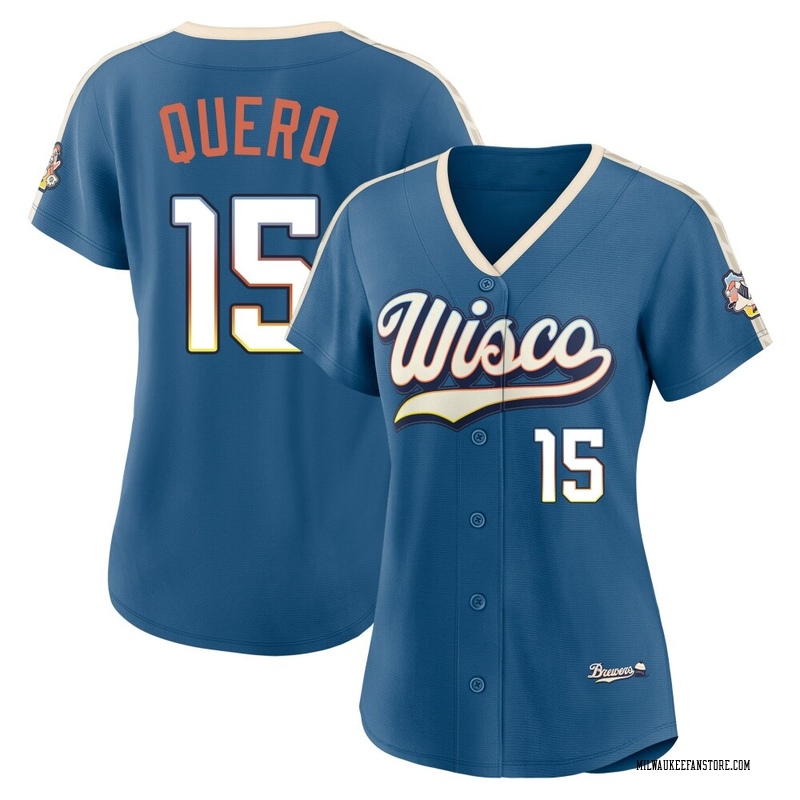 Jeferson Quero Women's Milwaukee Brewers Mineral 2026 City Connect Stadium Jersey - Blue Limited