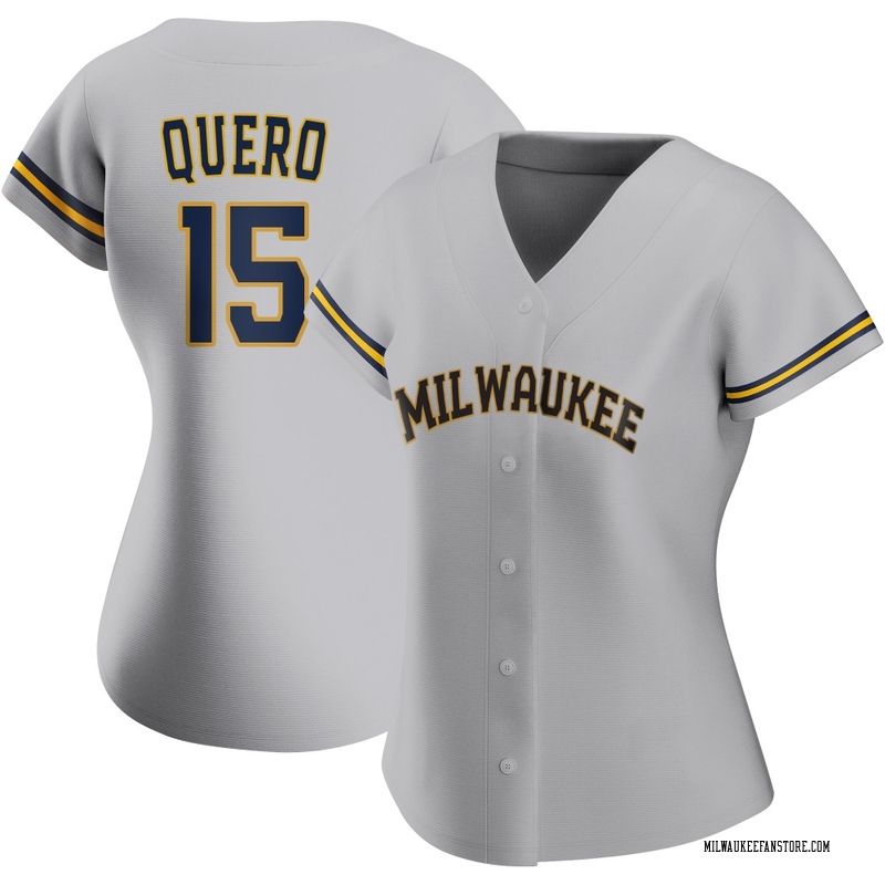 Jeferson Quero Women's Milwaukee Brewers Road Jersey - Gray Replica