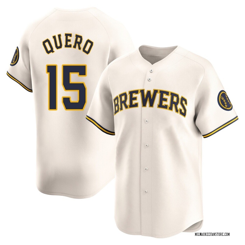 Jeferson Quero Youth Milwaukee Brewers Home Jersey - Cream Limited