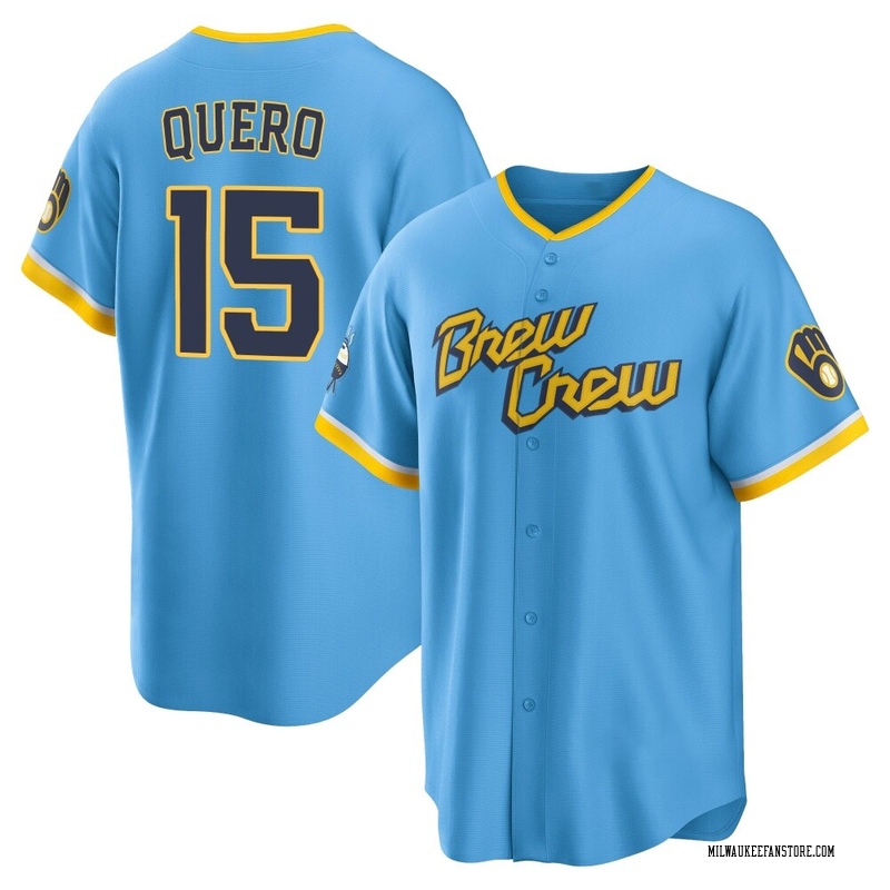 Jeferson Quero Youth Milwaukee Brewers Powder 2022 City Connect Jersey - Blue Replica