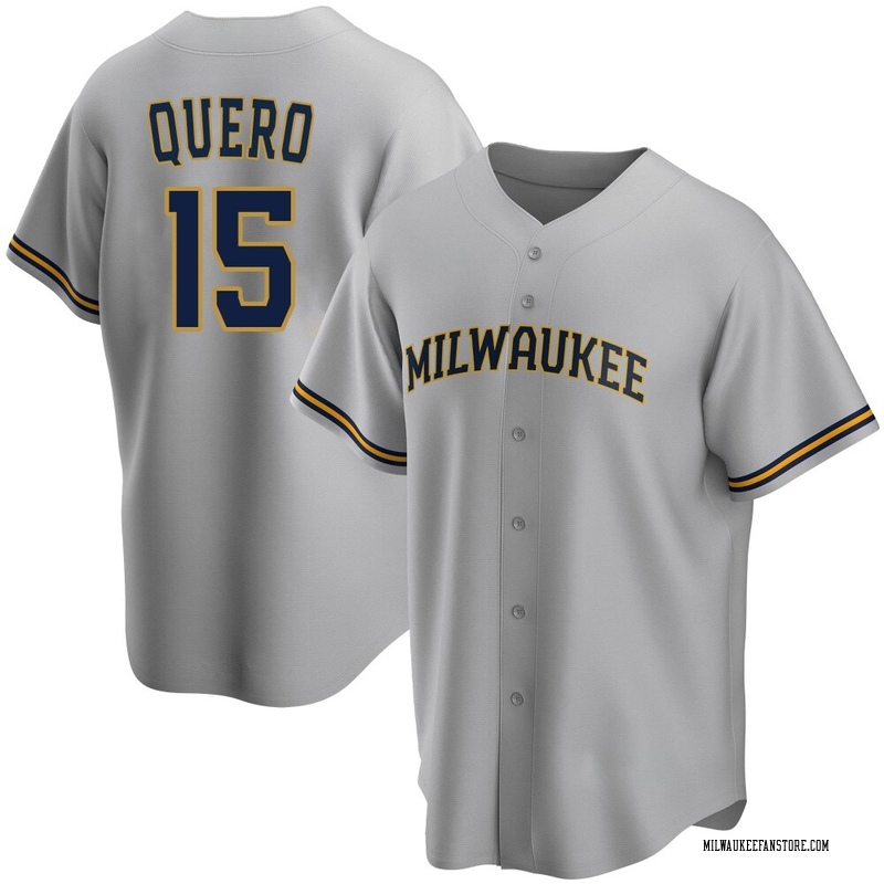 Jeferson Quero Youth Milwaukee Brewers Road Jersey - Gray Replica