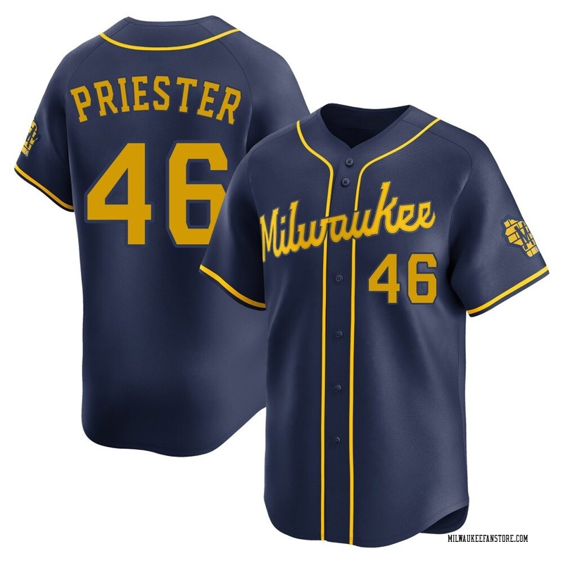 Quinn Priester Men's Milwaukee Brewers Alternate Jersey - Navy Limited