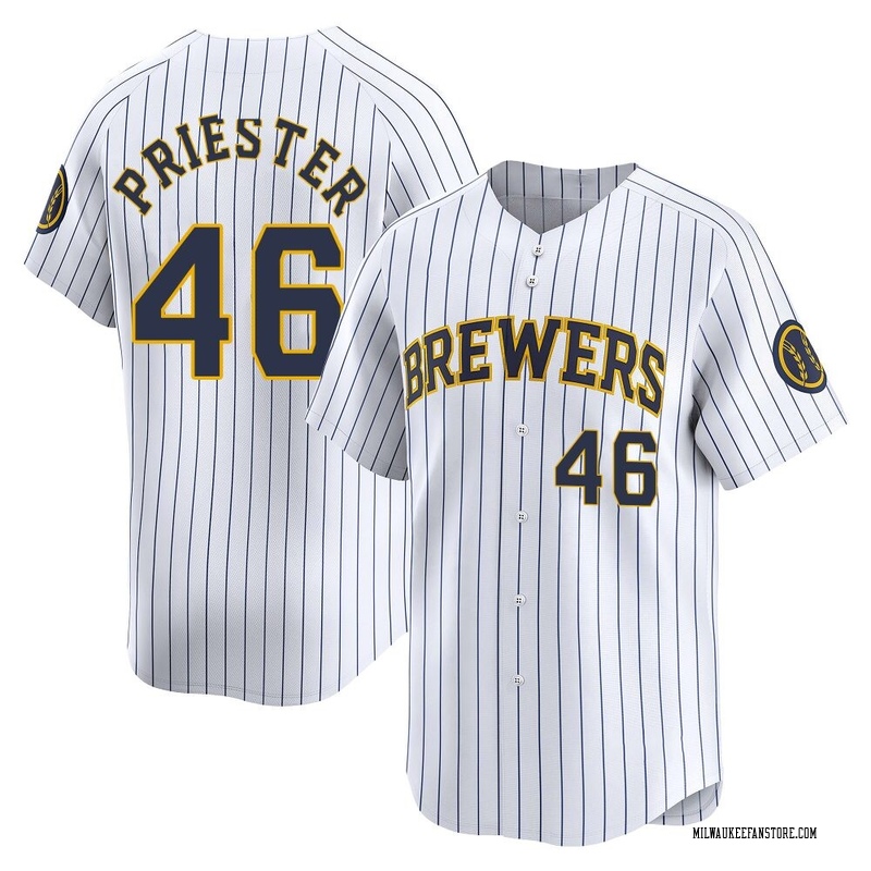 Quinn Priester Men's Milwaukee Brewers Alternate Jersey - White Limited