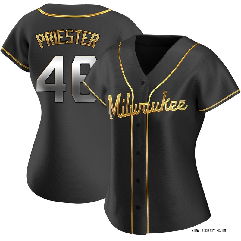 Quinn Priester Women's Milwaukee Brewers Alternate Jersey - Black Golden Replica
