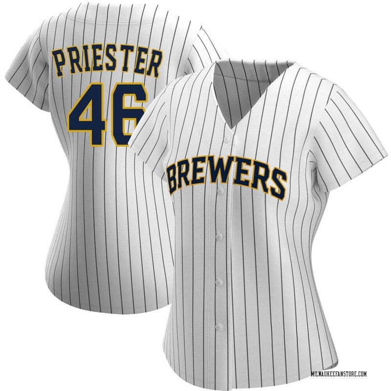 Quinn Priester Women's Milwaukee Brewers Alternate Jersey - White/Navy Replica
