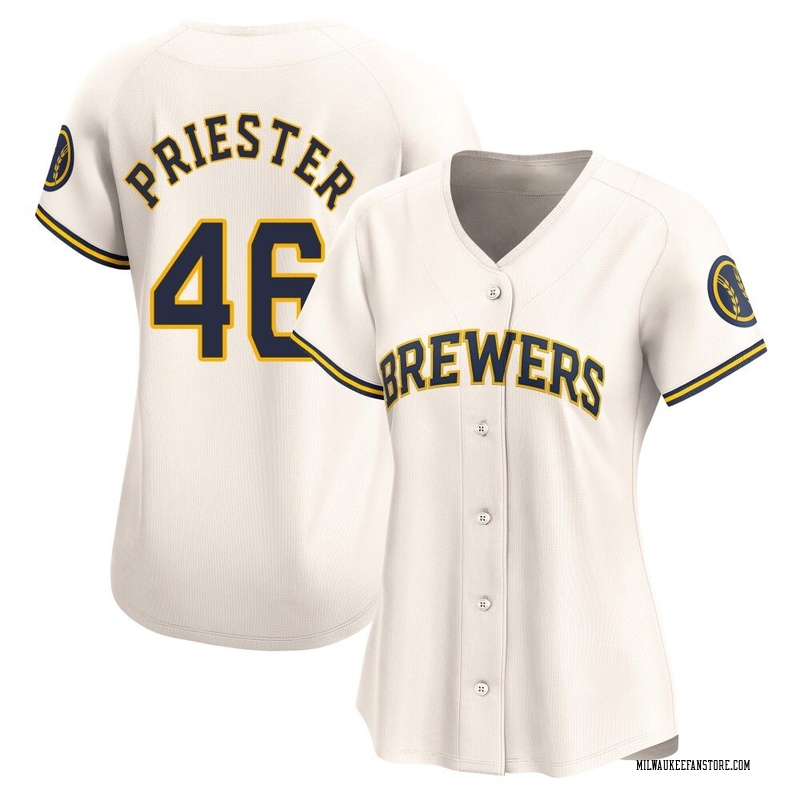 Quinn Priester Women's Milwaukee Brewers Home Jersey - Cream Limited