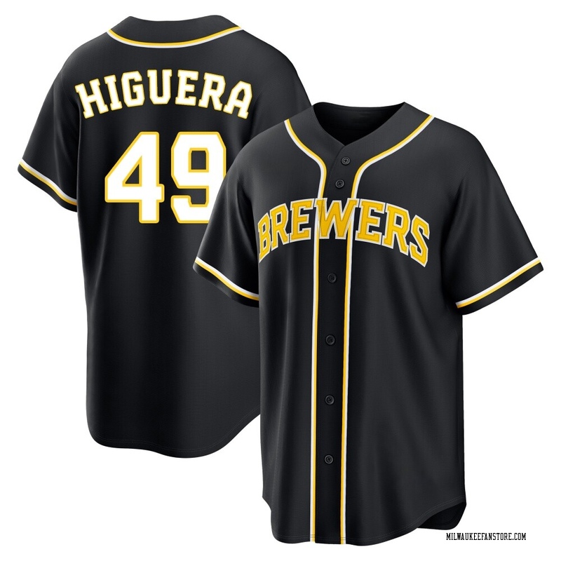 Teddy Higuera Youth Milwaukee Brewers Fashion Out Jersey - Black Replica
