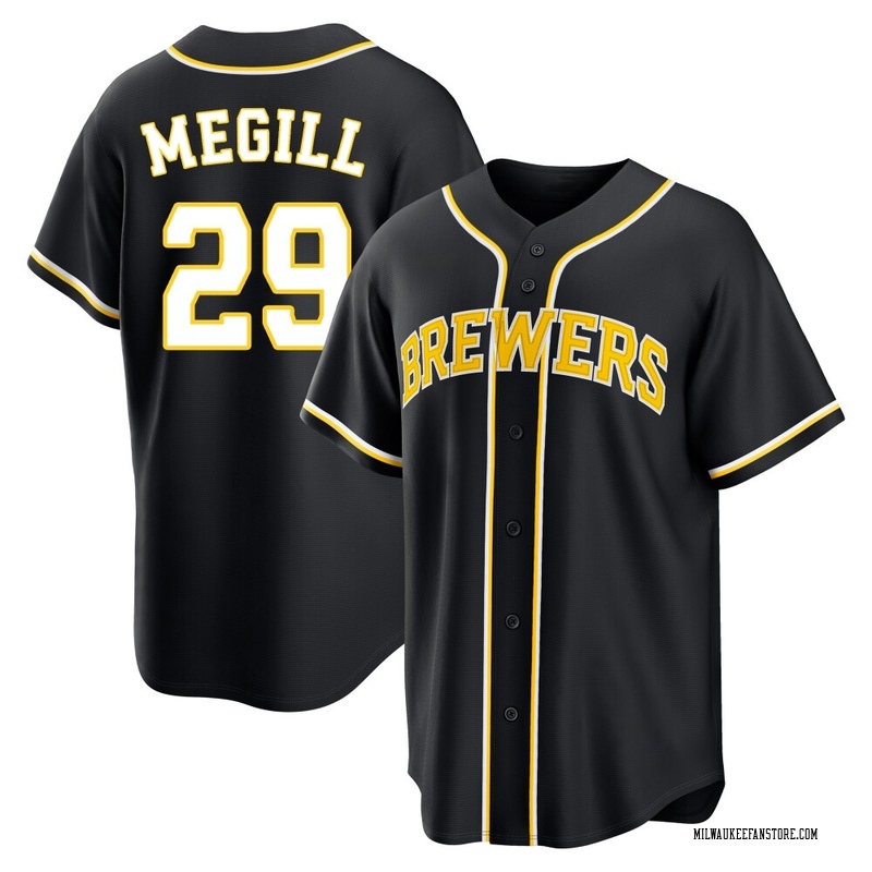 Trevor Megill Youth Milwaukee Brewers Fashion Out Jersey - Black Replica