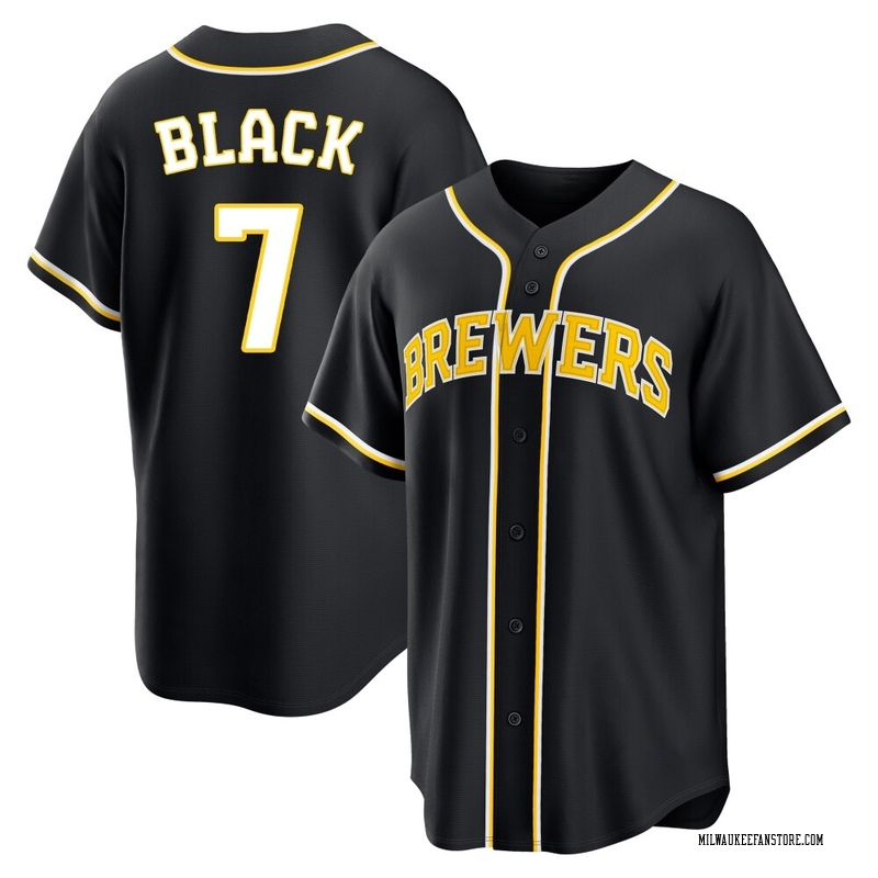 Tyler Black Youth Milwaukee Brewers Fashion Out Jersey - Black Replica