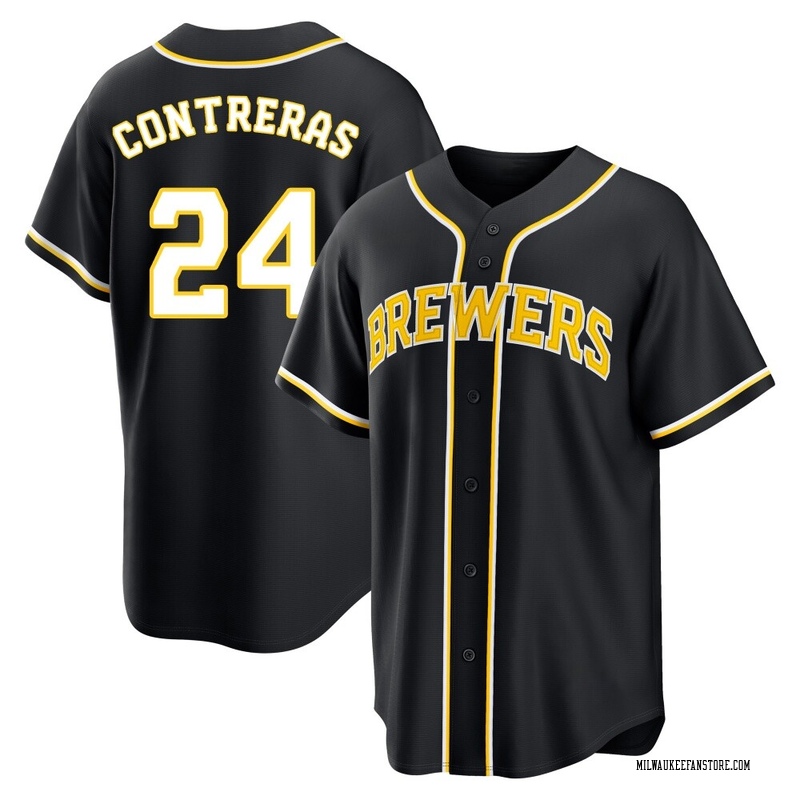 William Contreras Youth Milwaukee Brewers Fashion Out Jersey - Black Replica